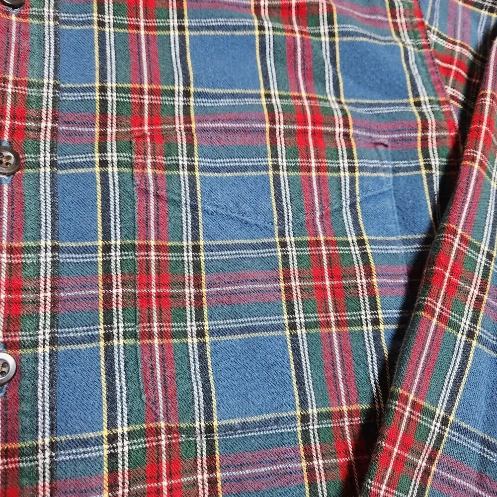L.L. Bean Flannel Shirt Men S Plaid Long Sleeve Button Front